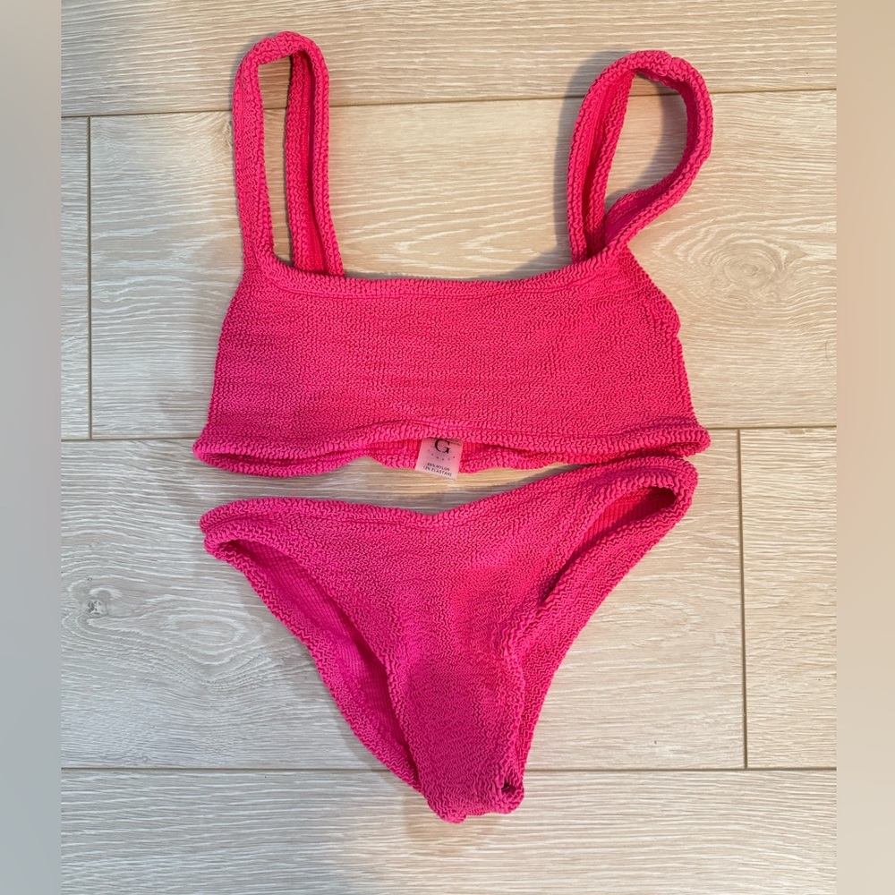 Hunza G red bikini low rise
